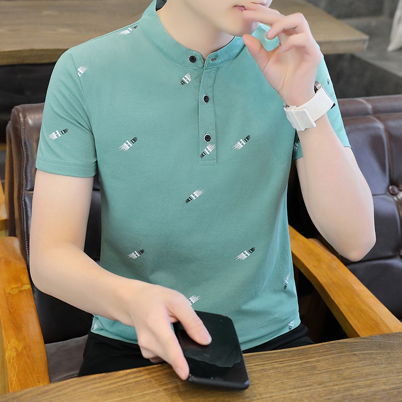 2022 New Summer ice Silk cotton high-end polo shirt for men, short-sleeved, fine-thread lapel T-shirt and top, Paul details Picture