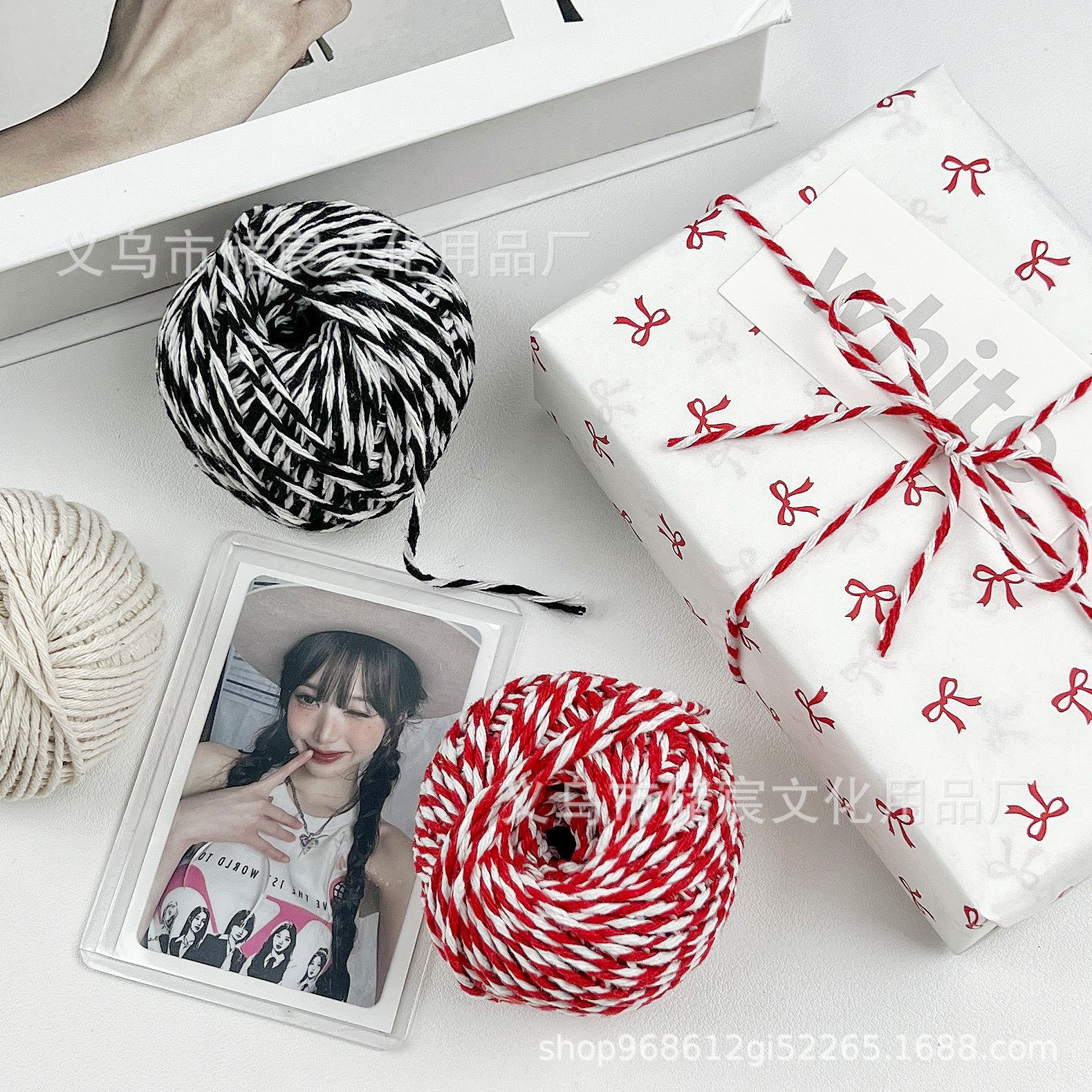 Affordable hemp rope card gift, ins packing rope, diy decoration, fine rope, planner gift, retro packaging ribbon Specification image