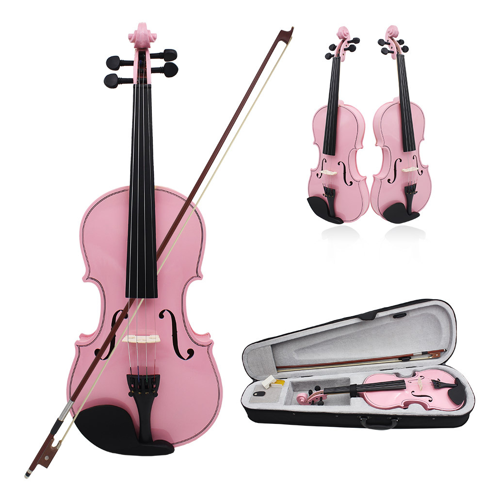 厂家直销彩色小提琴木质小提琴初学者成人儿童练习实木提琴violin
