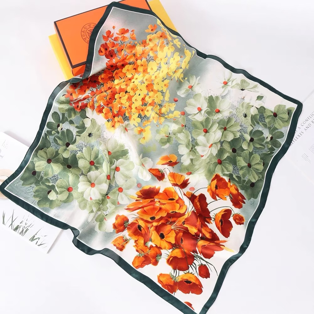 70Cm Square Scarf Professional Scarf Imitation Silk Scarves Spring And Summer Senior Sense Of Everything Temperament Female Square Wholesale details Picture