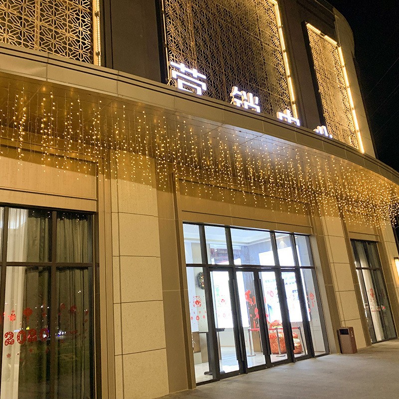 Curtain lights, outdoor waterproof ice strip lights, LED outdoor starry sky light strings, colored lights, decoration projects, lighting light strings Specification image