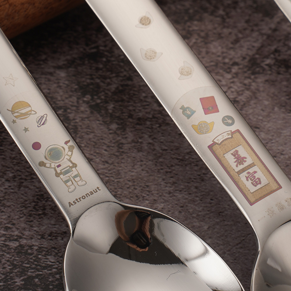 新款彩色个性小勺子酒店简约加厚儿童汤匙高颜值304不锈钢汤勺详情图2