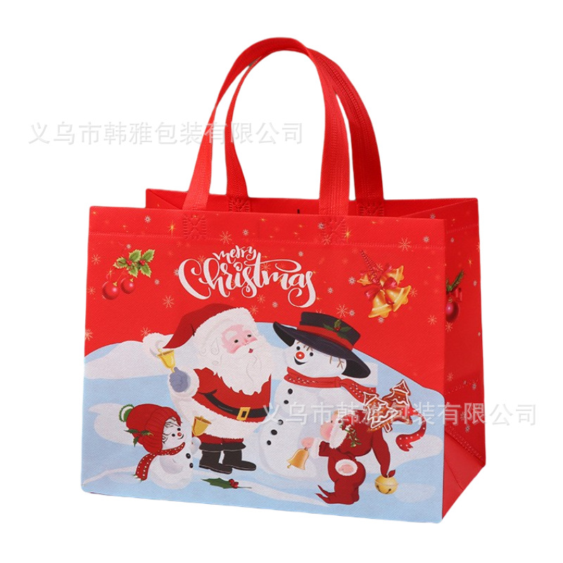 Cross-border Amazon in-stock laminated Christmas non-woven bags, shopping bags, gift bags, hand-carry bags manufacturer wholesale Item Picture