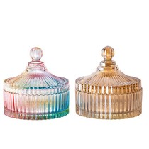 Transparent glass sugar jar storage jar Candy jar wedding jar wax glass jar with lid glassware manufacturers