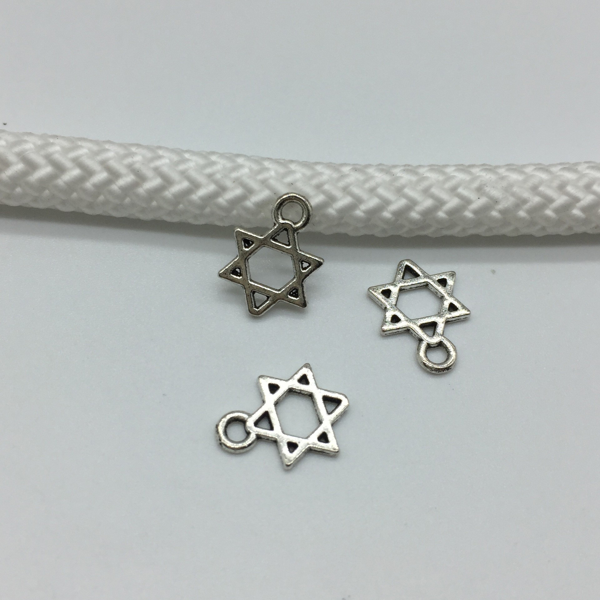 9*12Mm Ancient Silver Star Accessories Bracelet Star Moon Pendant Diy Hexagon Star Pendant Manufacturers Wholesale details Picture