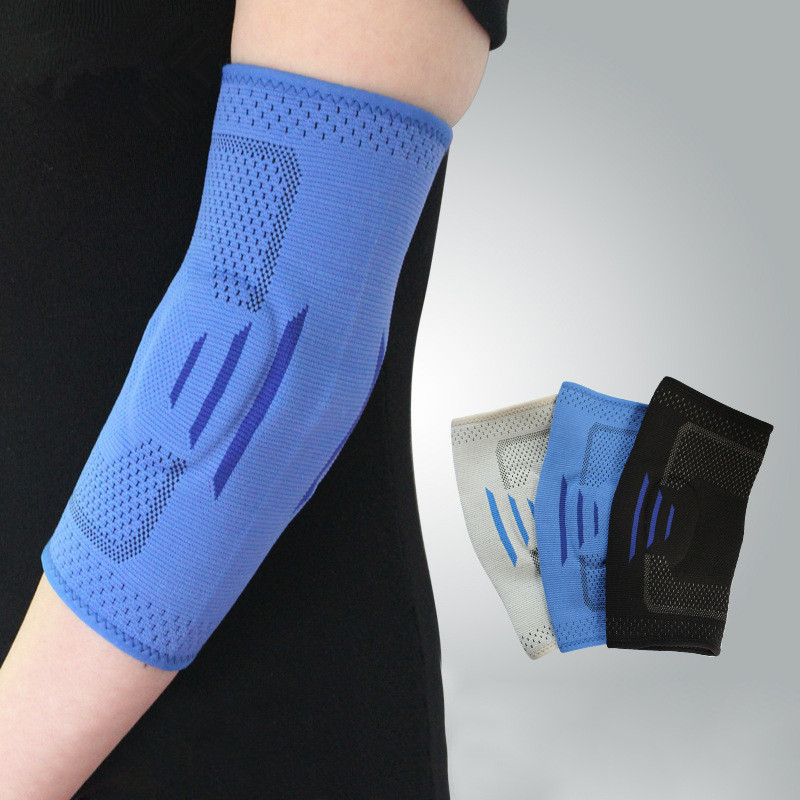 Silicone Knitted Elbow Guard Basketball Badminton Fitness Sports Breathable Sweat Absorption Thin Pressure Breathable Elbow Guard Specification drawing