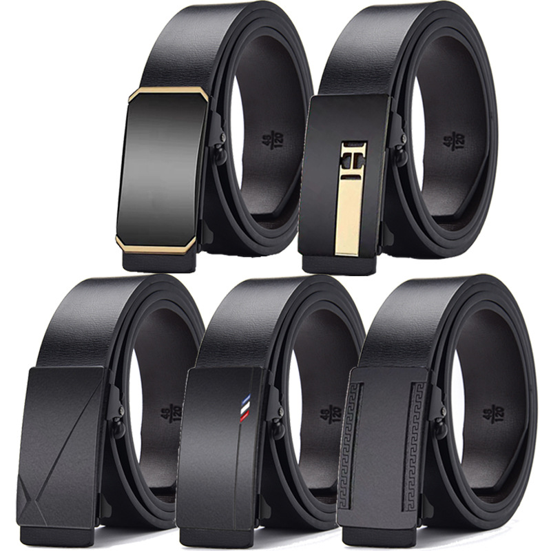 manufacturers straight hair a large number of spot men's belts wear toothless automatic buckle belt men all business belt