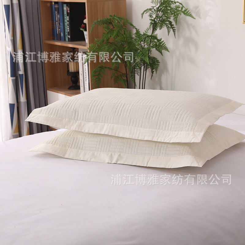 Foreign Trade Supply Pure Cotton Twill Pillow Cover Thickened Laminated Cotton Dormitory Home Pillow Core Cover 50*70 Quilted Pillowcase Specification drawing