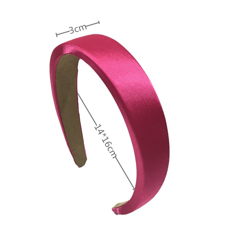 Korean Version 3Cm Color Mercerized Satin Cloth Hair Band Liu Yifei The Same Solid Color Sponge Head Band With Hair Accessories Item Picture