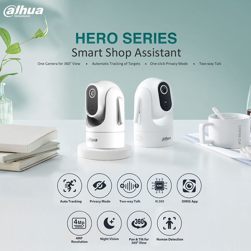 dahua brand 4MP无线英文港澳台繁体高清360度旋转WIFI摄像头H4C产品图
