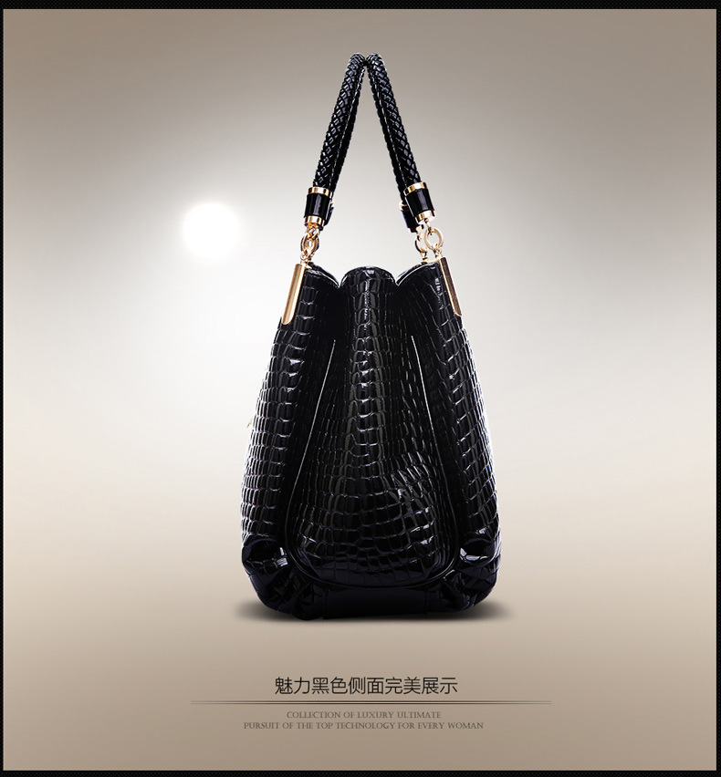 欧美范外贸成熟气质鳄鱼纹石头纹手提包女包跨境轻奢腋下包箱包皮具男士手提袋详情6