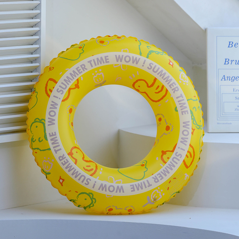 2024 New Cartoon Yellow Duckling Swimming Ring Adult Water Inflatable Armpit Swimming Ring Pvc Swimming Ring Wholesale details Picture