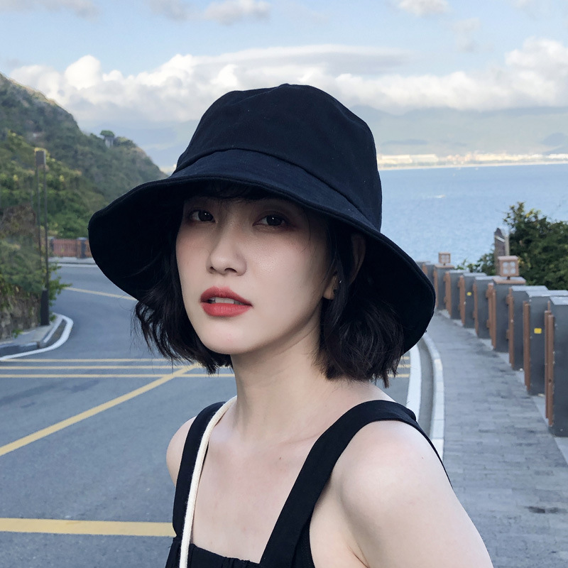 [Network Red Explosive] Black Fisherman Hat Female Spring And Summer Korean Version Of Sunblock Hat Male Basin Hat Wholesale