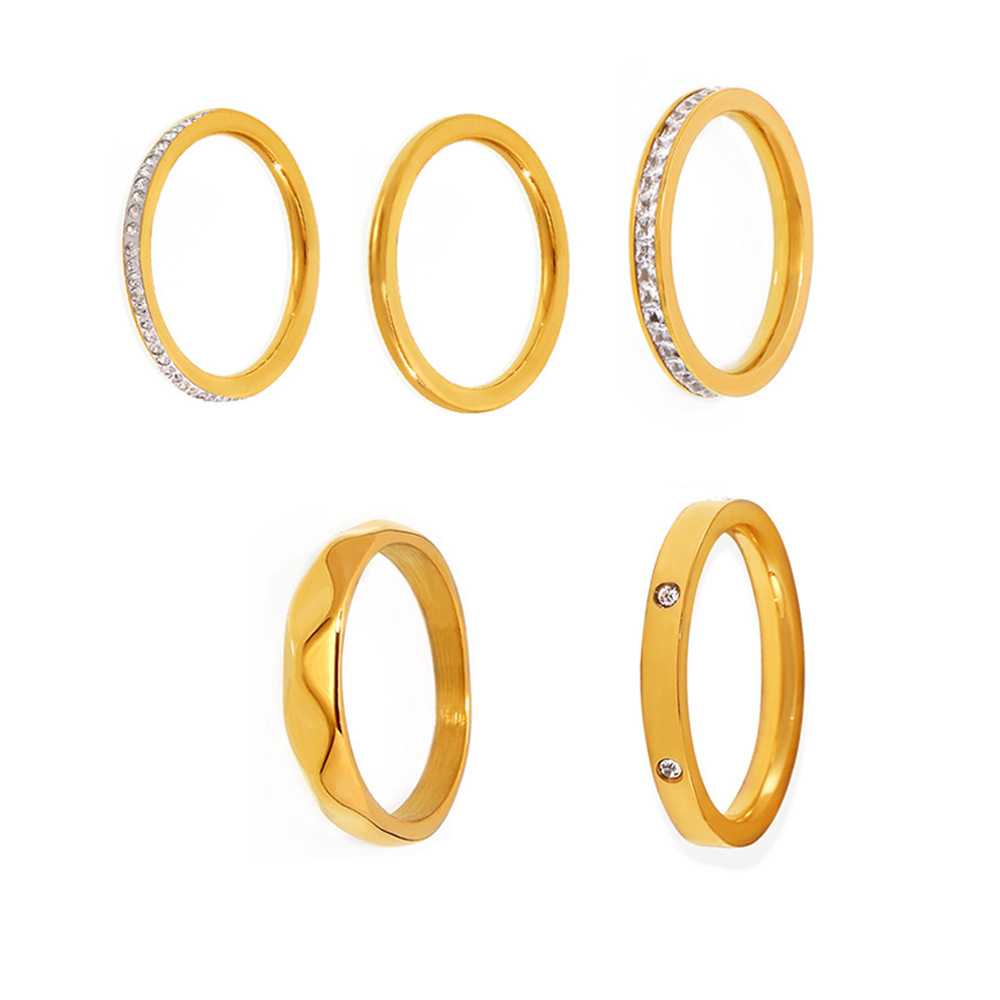 Cross-border new plain ring, ins style simple layering diamond ring, women's jewelry and accessories wholesale Item Picture
