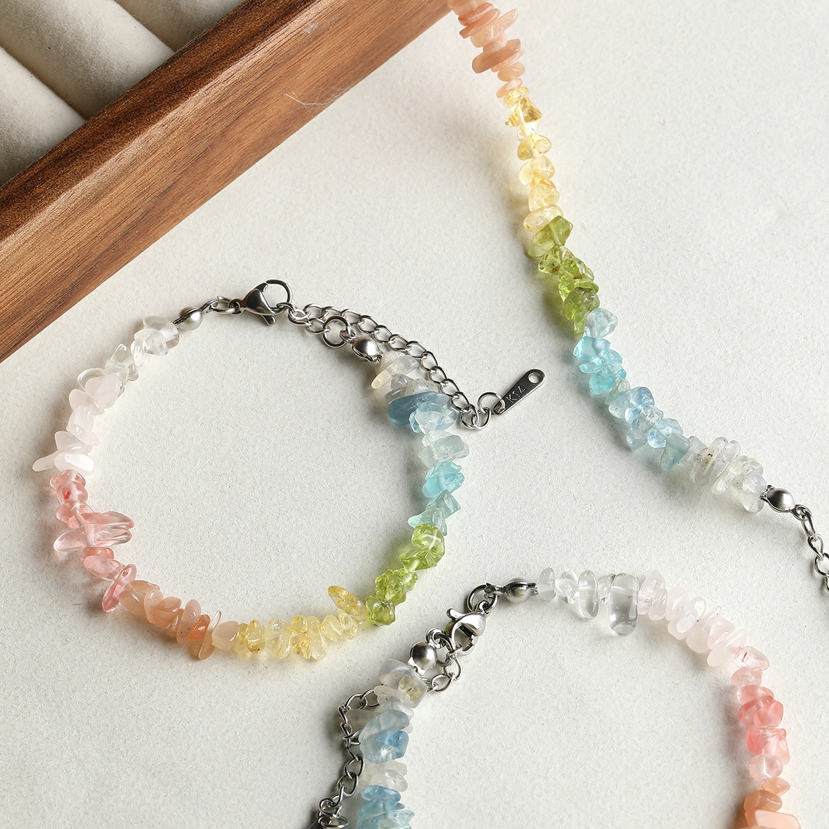 Natural stone, citrine, aquamarine, moonstone, crushed stone, scattered beads, diy accessory materials, bracelets, necklaces, beads Specification drawing