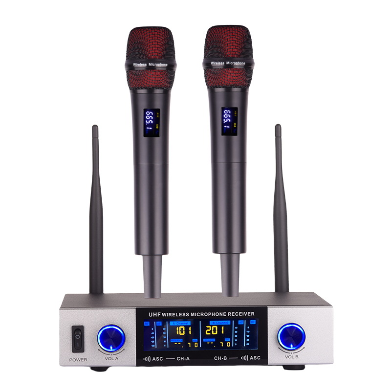 Wireless Microphone U-Band One-To-Two, Ktv Private Room, Conference, Stage Performance, Handheld Microphone Cardioid Pointing For Sound Collection Item Picture