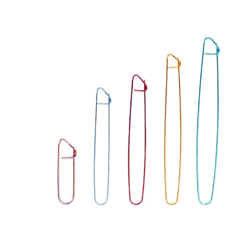 Aluminum colorful pin wool mark big pin sweater anti-solution big pin wool retaining needle buckle knitting tools wholesale Item Picture