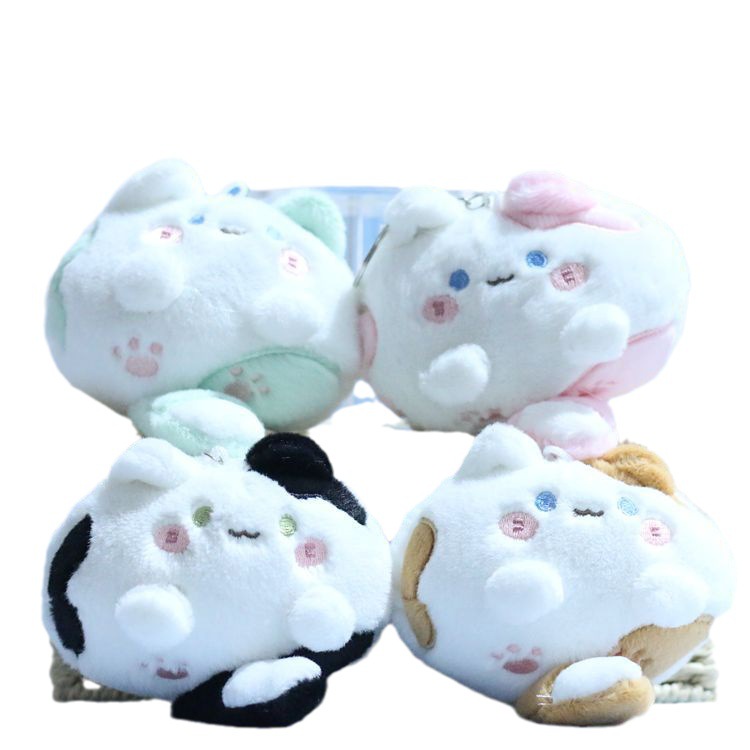 Cute, cute, squeaky little cat pendant, cartoon plush toy, bag, pendant, doll, keychain doll Item Picture