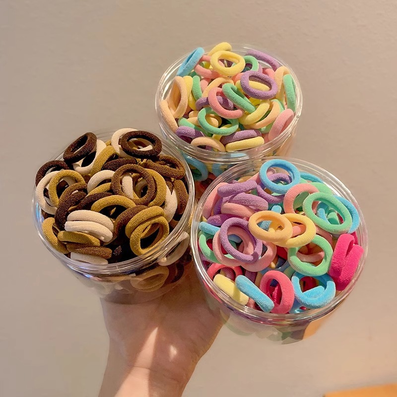 Anillo de pelo para niños elástico de alta elasticidad trenza el pelo no daña el cabello bebé atar la cabeza cordón influencer 2025 nuevo estilo cuerda de pelo fundas de cuero Specification image