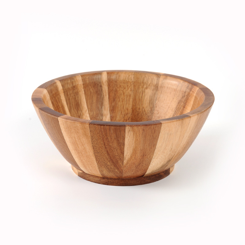 厂家直销家用沙拉木碗 日式相思木木碗 加厚大号实木果盘餐具产品图