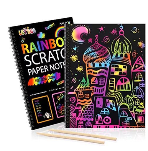 European and American cross-border children's colorful diy scratch-off book, art scratch-off, white card paper fun and creative graffiti scratch-off