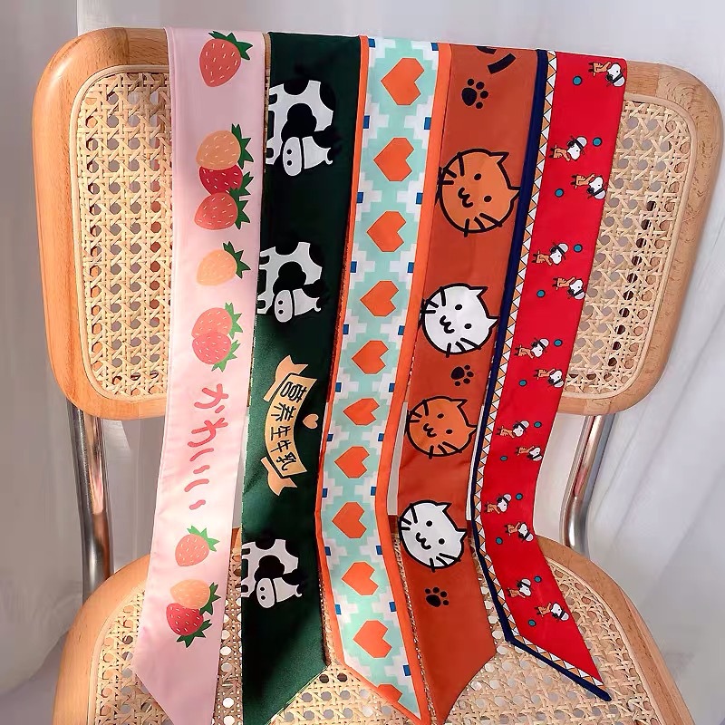 Silk scarf, hair band, hair tie, retro French ribbon, hair tie, butterfly tie, hair band, hair band, headwear and accessories