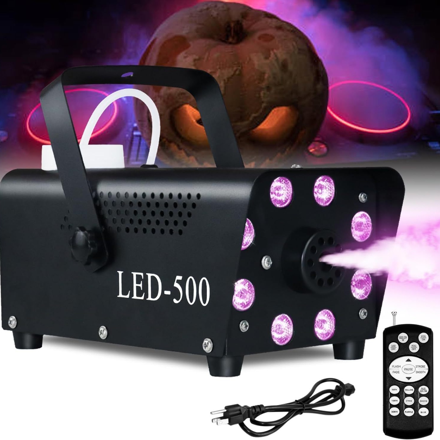 Cross-border hot sale new timed color-selection and color-matching LED smoke machine for gatherings, Halloween and Christmas fog machine,fogger,smoke maker,wedding stage smoke machine,factory sale Application Scenario