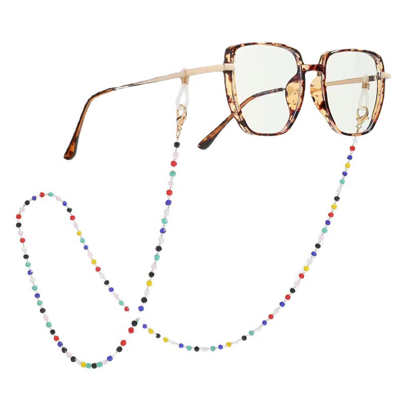 Cross-border metal color-preserving metal eyeglass chains, crystal pearl gemstones, anti-slip mask chains, lanyards, eyeglass accessories Item Picture