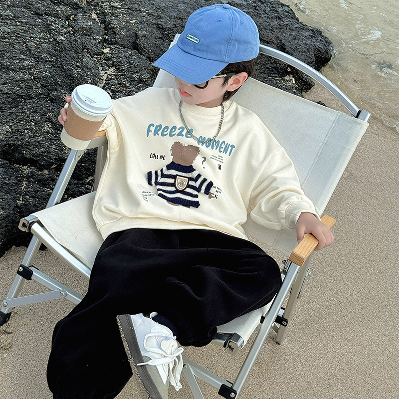 男童卫衣秋装2024新款儿童春秋款圆领长袖早秋上衣男孩秋季衣服潮