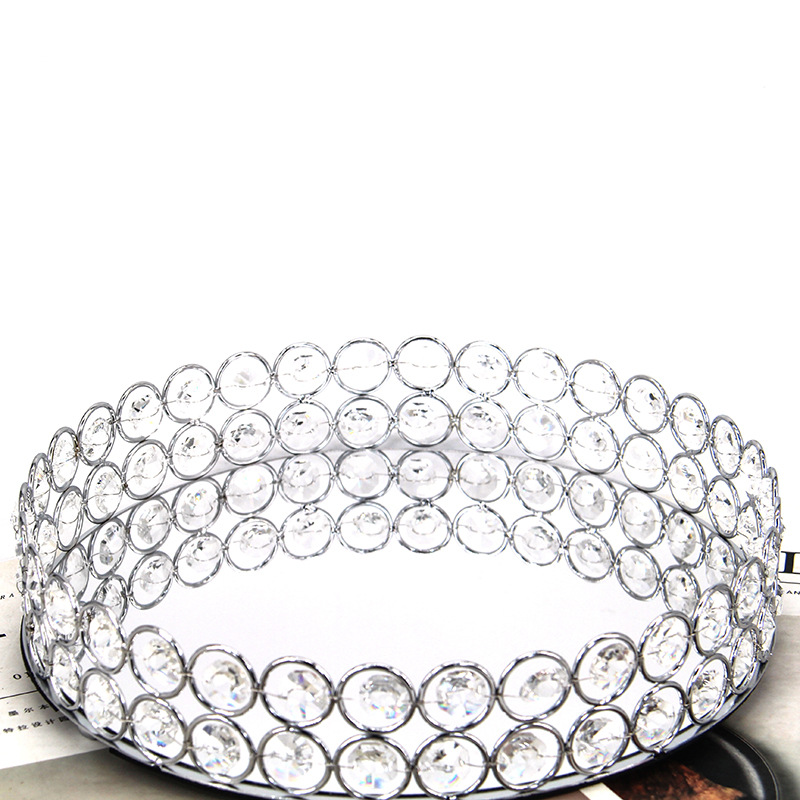 Creative European Crystal Tray Creative Hollow-Out Octagonal Beadware Home Decoration Wedding Cosmetics Storage Tray Application Scenario
