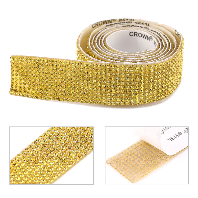 Cross-Border Hot Back Glue Tear Off That Is Sticky Drill Strip Diy Self-Adhesive Drill Stick Drill Ribbon Clothing Accessories Decoration Specification drawing