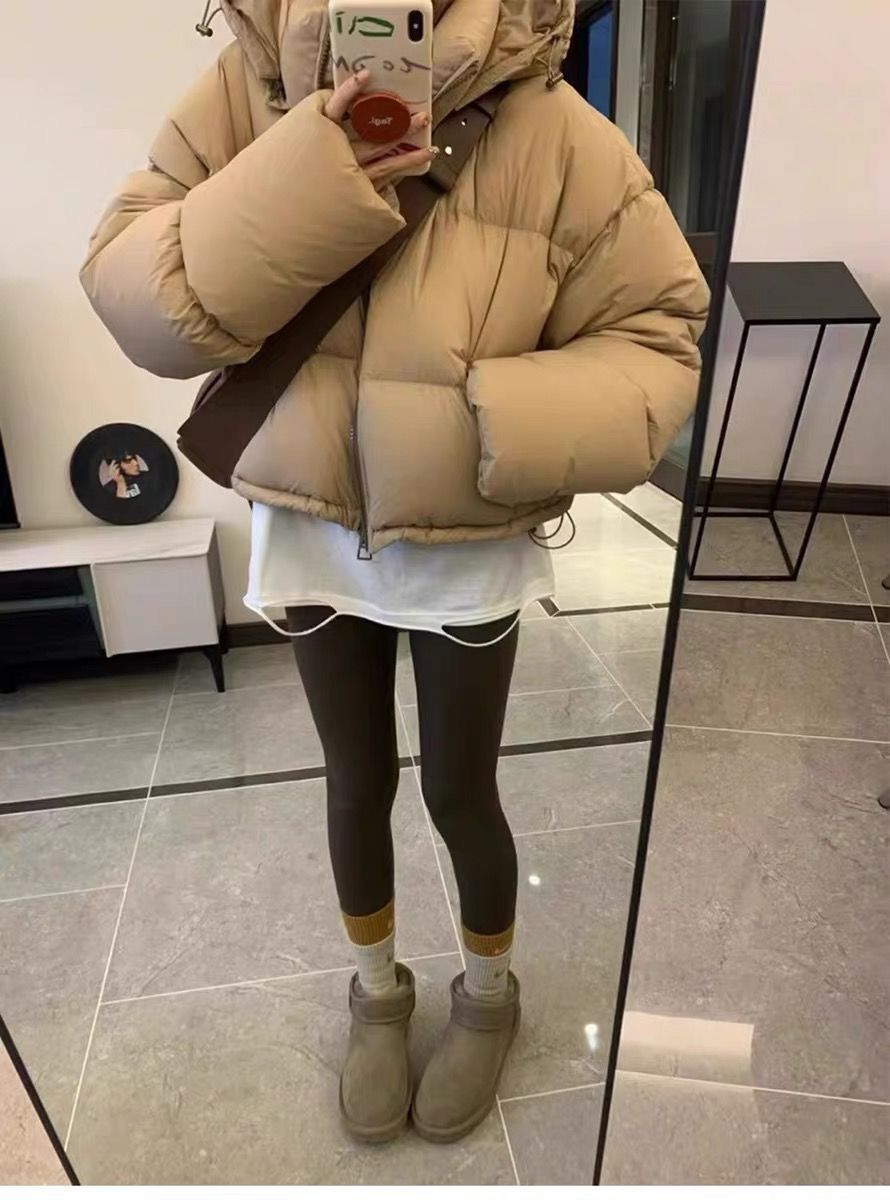 短款羽绒服女2025新款韩版小个子高腰加厚宽松面包服白鸭绒冬外套详情17