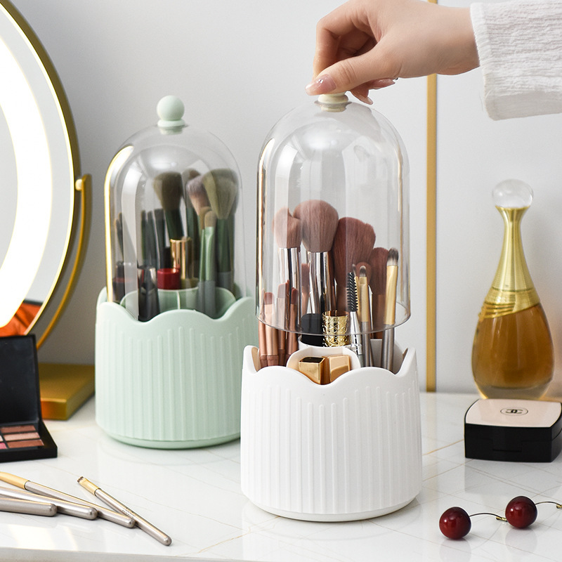 Rotating Storage Case Dustproof Makeup Brush Storage Container Dresser Desktop Pencil Container Lipstick Eyeshadow Storage Case Makeup Case Application Scenario