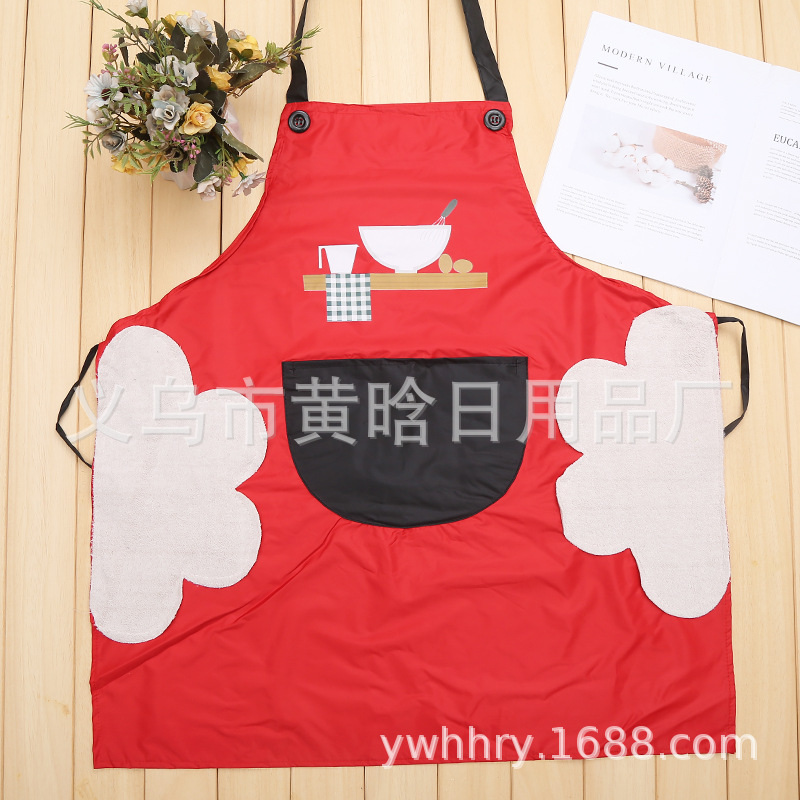 【 Hold Jia 】 Add Waterproof Gift Can Wipe Hands Absorbent Fruit Print Apron Kitchen Cleaning Gift Item Picture