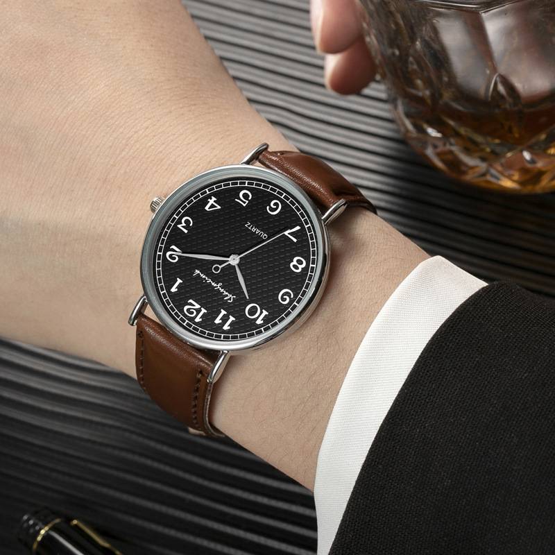 shangmeimk手表石英表男士款腕表夏季薄款皮带表带男士男款男表详情图5