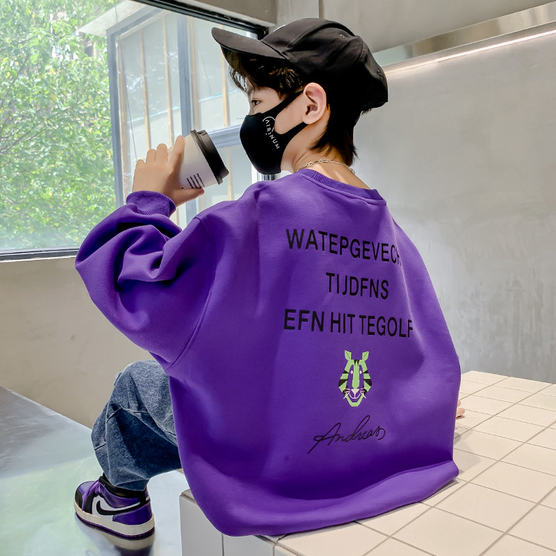 Boys' streetwear hoodie Spring and autumn style, big kids autumn wear, boys' cartoon clothes, cool, stylish and unique autumn children's wear Application Scenario