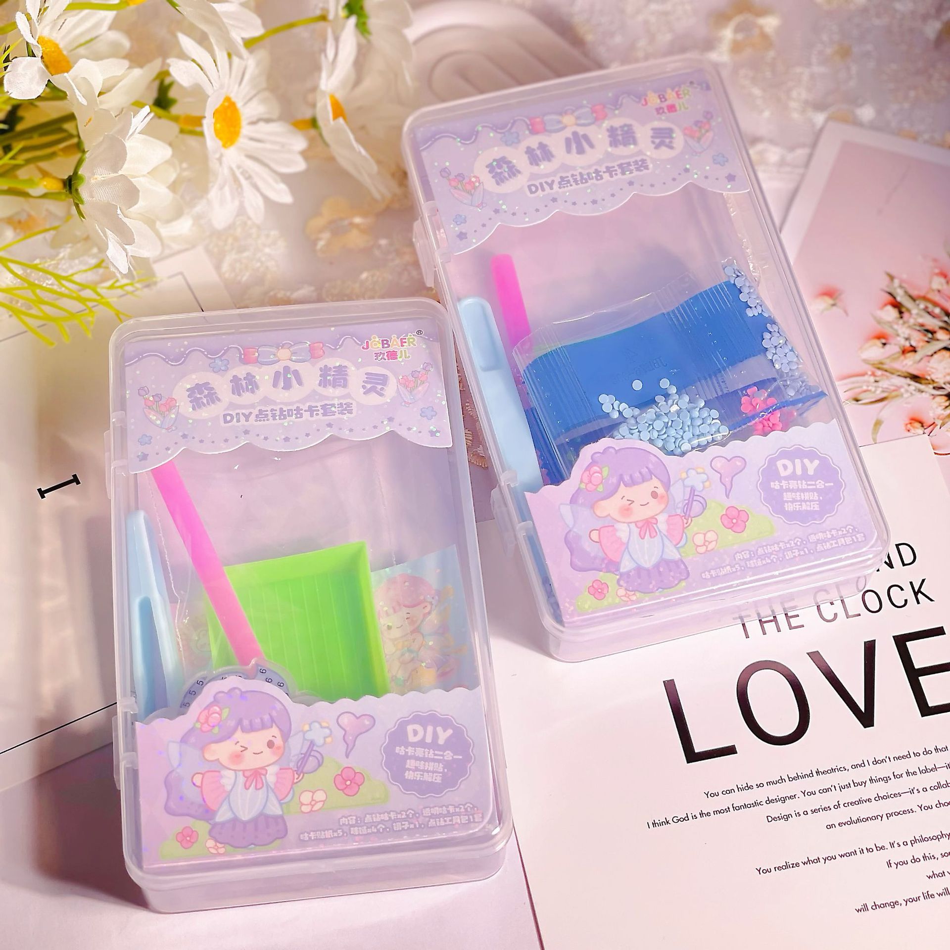 Children's Diamond Picture Goo Card Gift Box Wholesale Jiu Jiu Wonderful Paradise Series Diy Dot Drill Goo Card Sticker Set Application Scenario