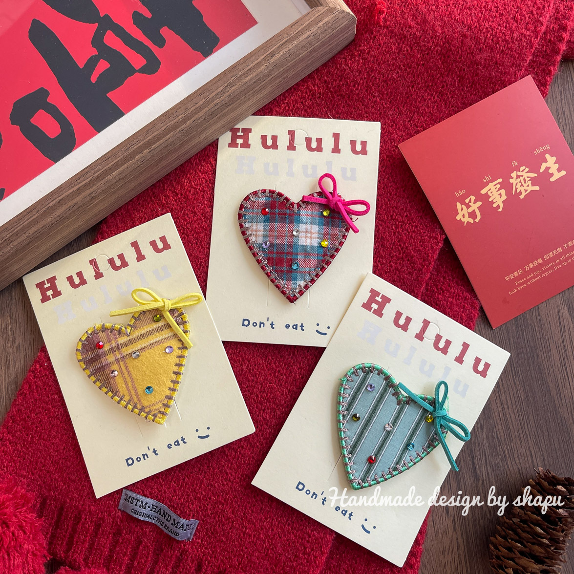 Retro hot diamond checkered heart-shaped BB clip, cute children's hair clip, versatile girl bangs side clip, hair accessory and hairpin Application Scenario