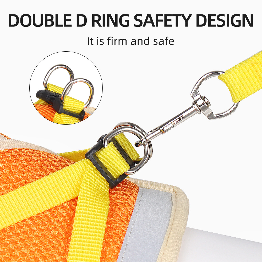 Pet breast strap Breathable and comfortable matching color cat breast back for walking commute dog leash pet breast strap Application Scenario