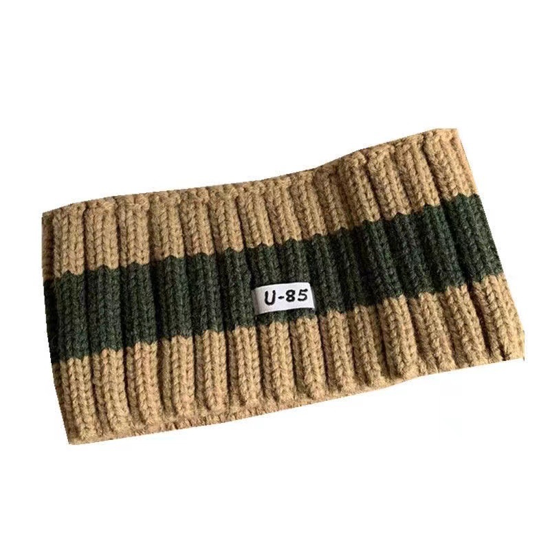 Japanese And Korean Ins Retro Color Widening Thickening Face Small Knitted Headband Autumn And Winter Head Set Item Picture