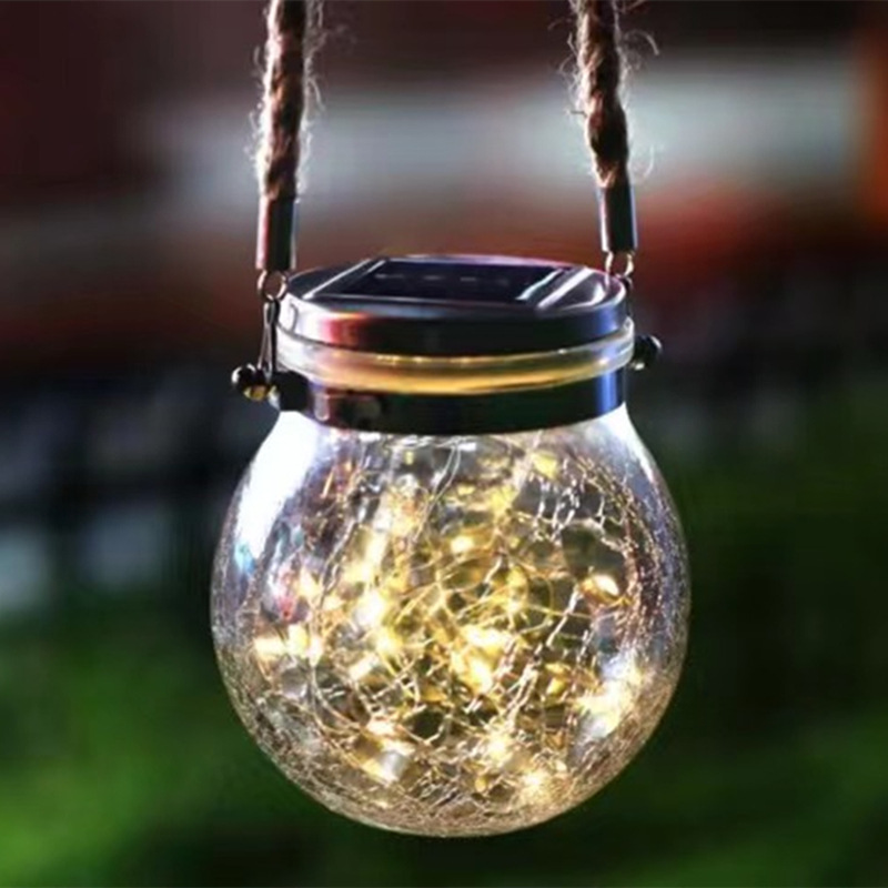 Solar-powered outdoor waterproof night lights, garden decoration, balcony decorative lights, courtyard crack tree hanging lights, ambient wall lights Application Scenario