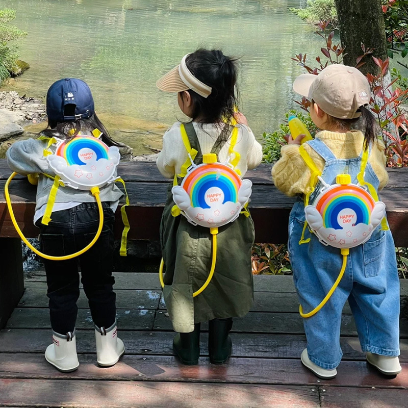 Children's backpack water gun toy, pull-out water spray electric continuous release, boy's summer beach water play one-piece consignment