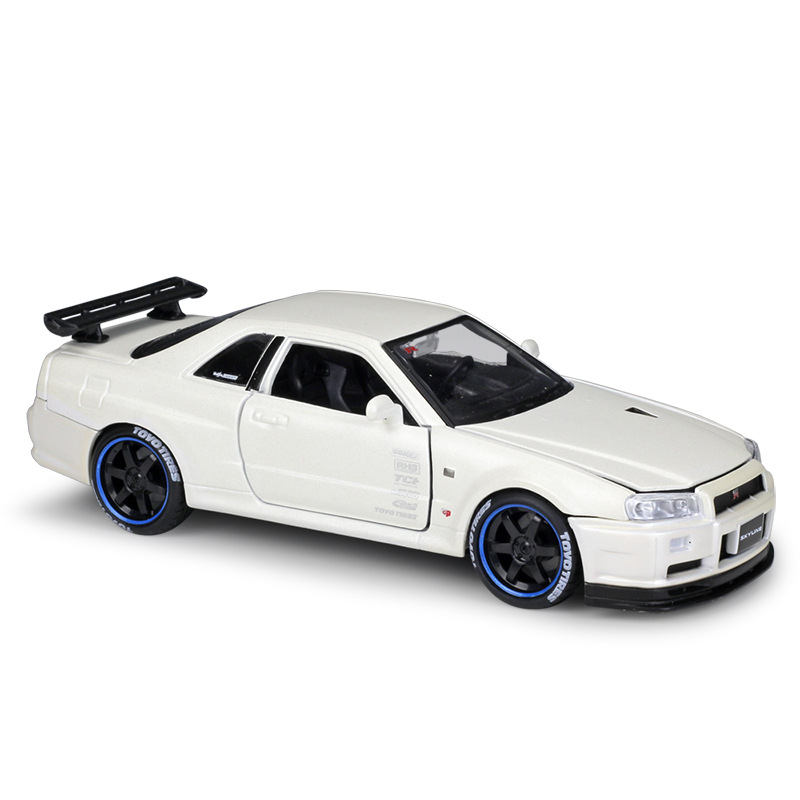 Meritor Picture 1:24Nissan Skyline GT-R R34 Modified Version Simulation alloy car model Item Picture
