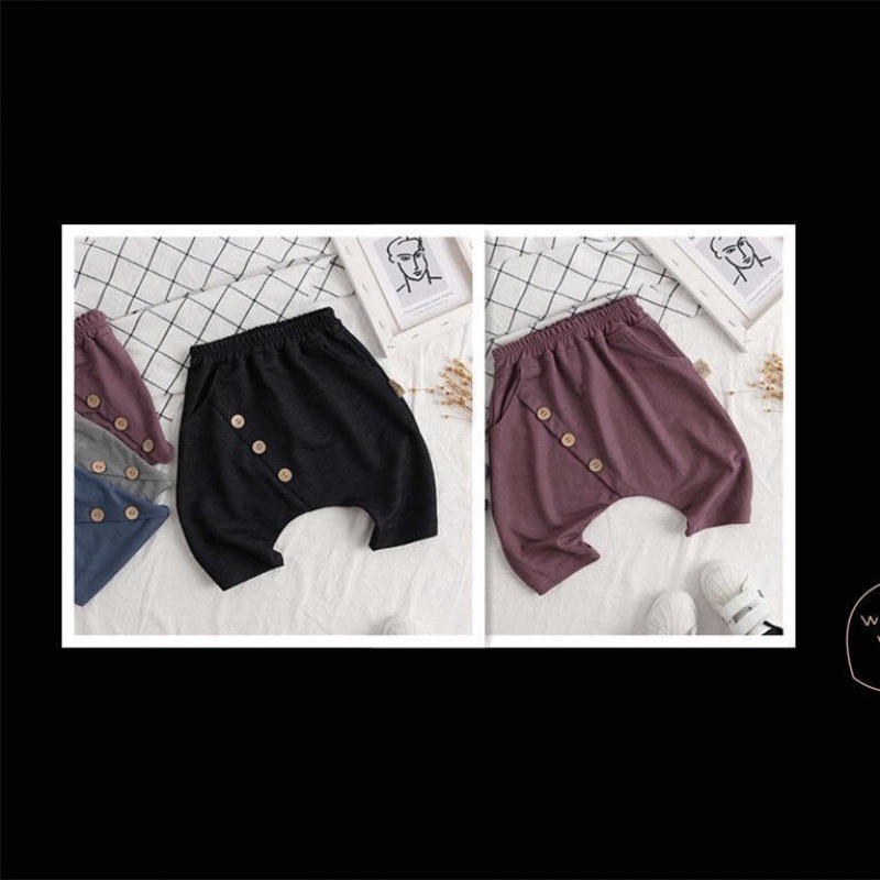 Children's summer pants, summer casual shorts, loose, thin and comfortable wide-crotch pants for boys and girls, large pp seven-inch pants, trendy style Specification image