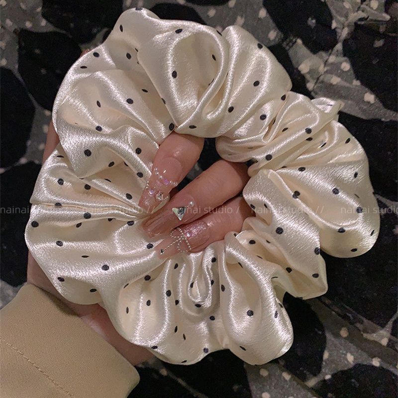 网纱波点发绳扎马尾皮套女头绳超仙高级感简约气质丸子头大肠发圈