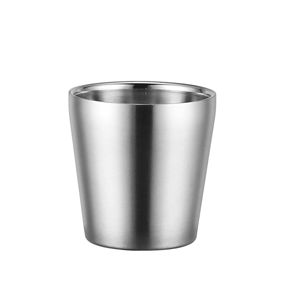 304 Stainless Steel Double-Layer Water Cup Golden Step Beer Cup Single-Layer Mug Kindergarten Restaurant Korean Style Item Picture