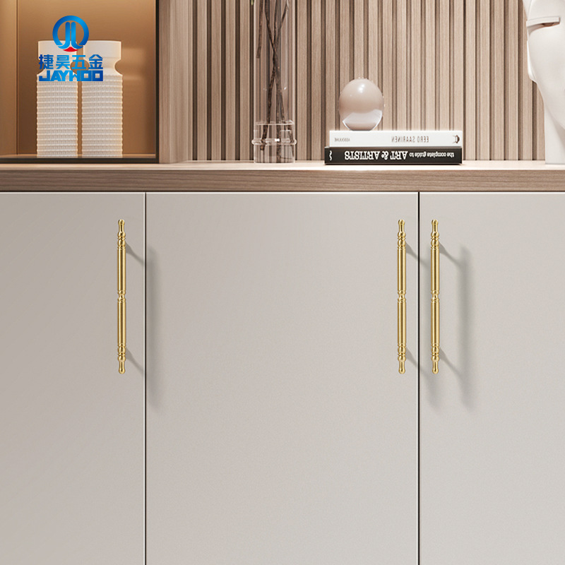 Light Luxury French Wardrobe Door Brass Handle Modern Simple Cabinet Door Handle Drawer Round Pure Copper Handle Application Scenario