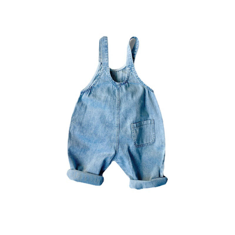 2022 Summer baby denim overalls, Japanese style, simple and fashionable, Korean style loose workwear for men and women, children's pants Item Picture
