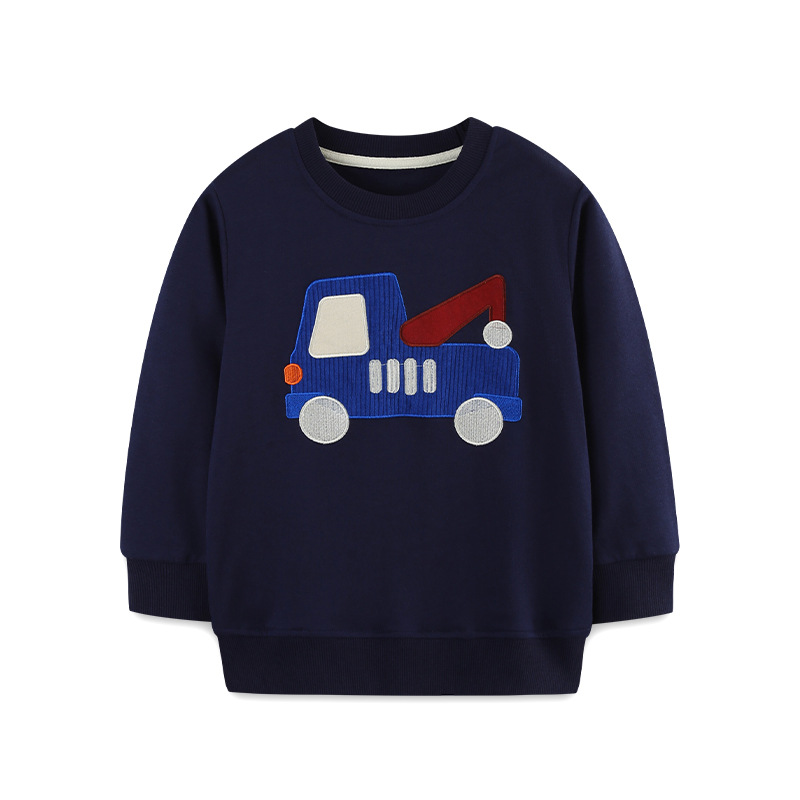 European and American style fashionable boys' sweatshirts for autumn 25, long-sleeved sweatshirts for small and medium-sized children, car print children's sweatshirts, available for delivery Item Picture
