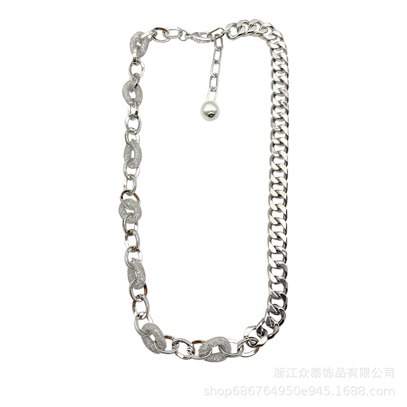 Obi new network management niche design sense spliced thick chain fashion simple collar bone chain fashion accessories female Item Picture
